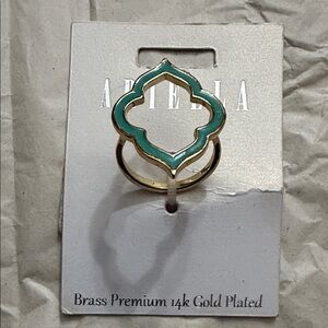 Ariella Gold Plated Ring with Teal Accent
